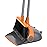 MR.SIGA Broom and Dustpan Set with Long Handle, Stand Upright Broom with Dustpan Combo for Cleaning Office, Garage, Lobby, Lightweight Sweeping Set, 51.7(131 cm) Long Handle, Gray & Orange
