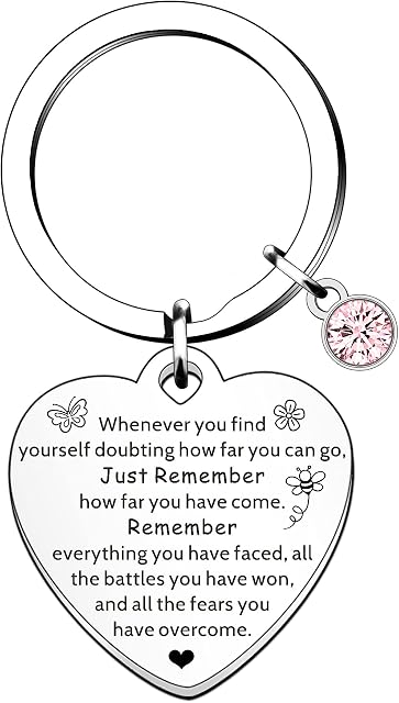 HULALA Inspirational Keyring Keychain Encouragement Recovery Cancer Gifts for Women Girls Family Friends Stay Strong Gifts Graduation Birthday Chritsmas