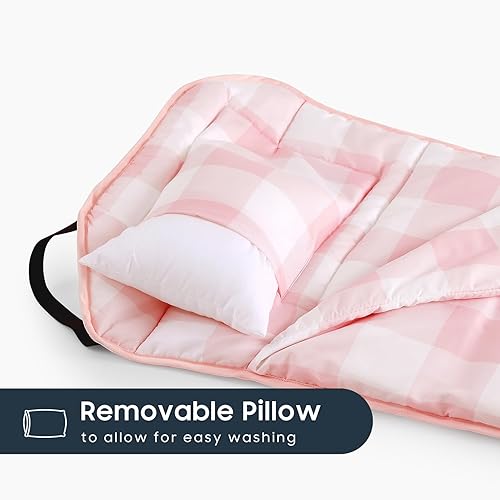 Miniatura 4 de Wake In Cloud - Tapete para siesta con almohada y manta, para niños y niñas en guardería, jardín de infantes, preescolar, cuna con correas elásticas