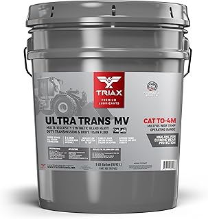 TRIAX Ultra Trans MV TO-4M, Multi-Viscosity Powershift Transmission Drive Train and Heavy Duty Transmission Fluid Compatible with CAT TO-4M (5 Gallon Pail)