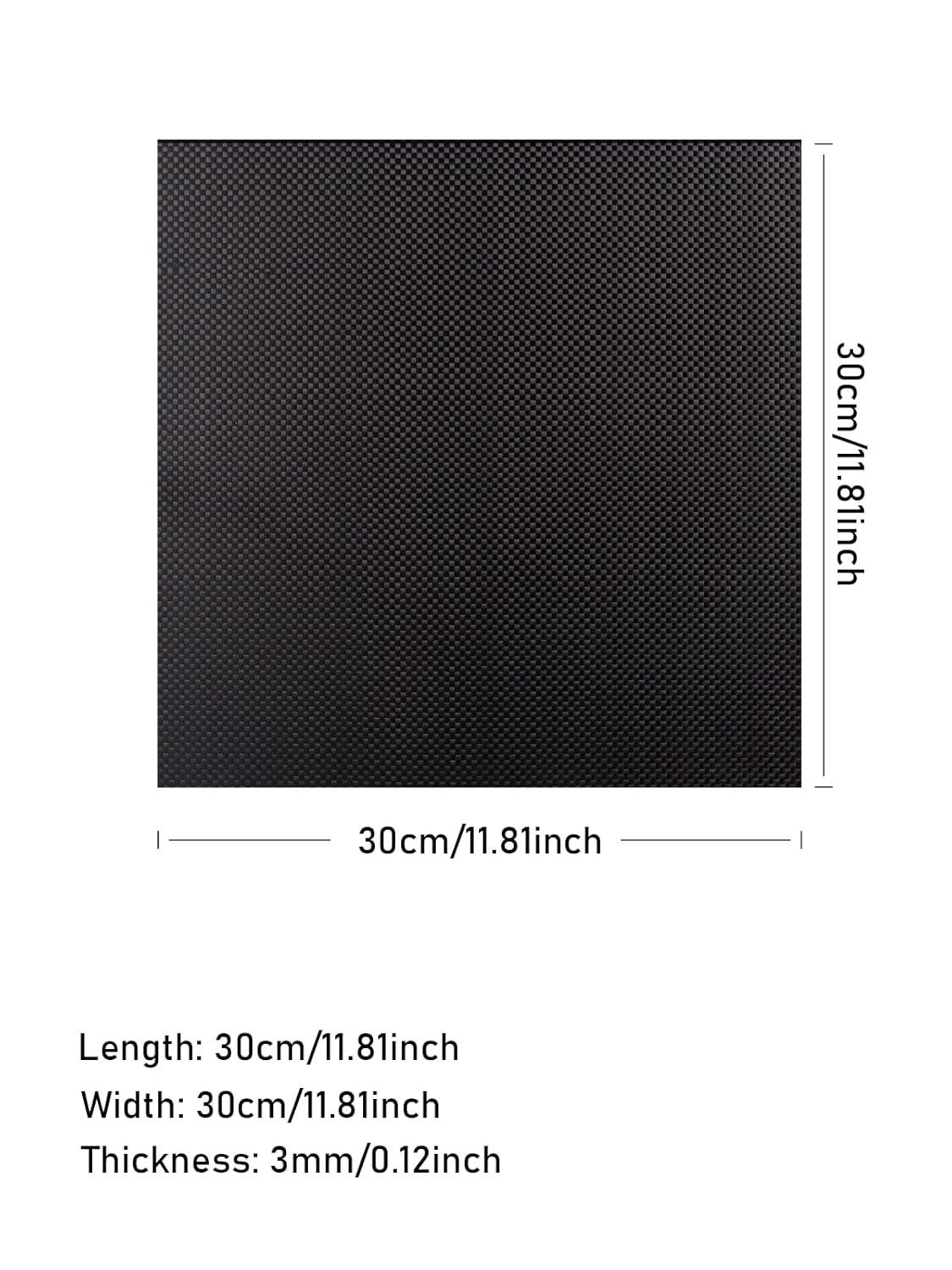 Kalolary Carbon Fiber Plate 300 X 300 X 3 MM, Carbon Fiber Board 3K Full Carbon Fiber Sheets Plate Plain Weave and Glossy Finish - Available in 0.5mm 1mm 1.5mm 2mm 2.5mm 3mm 4mm