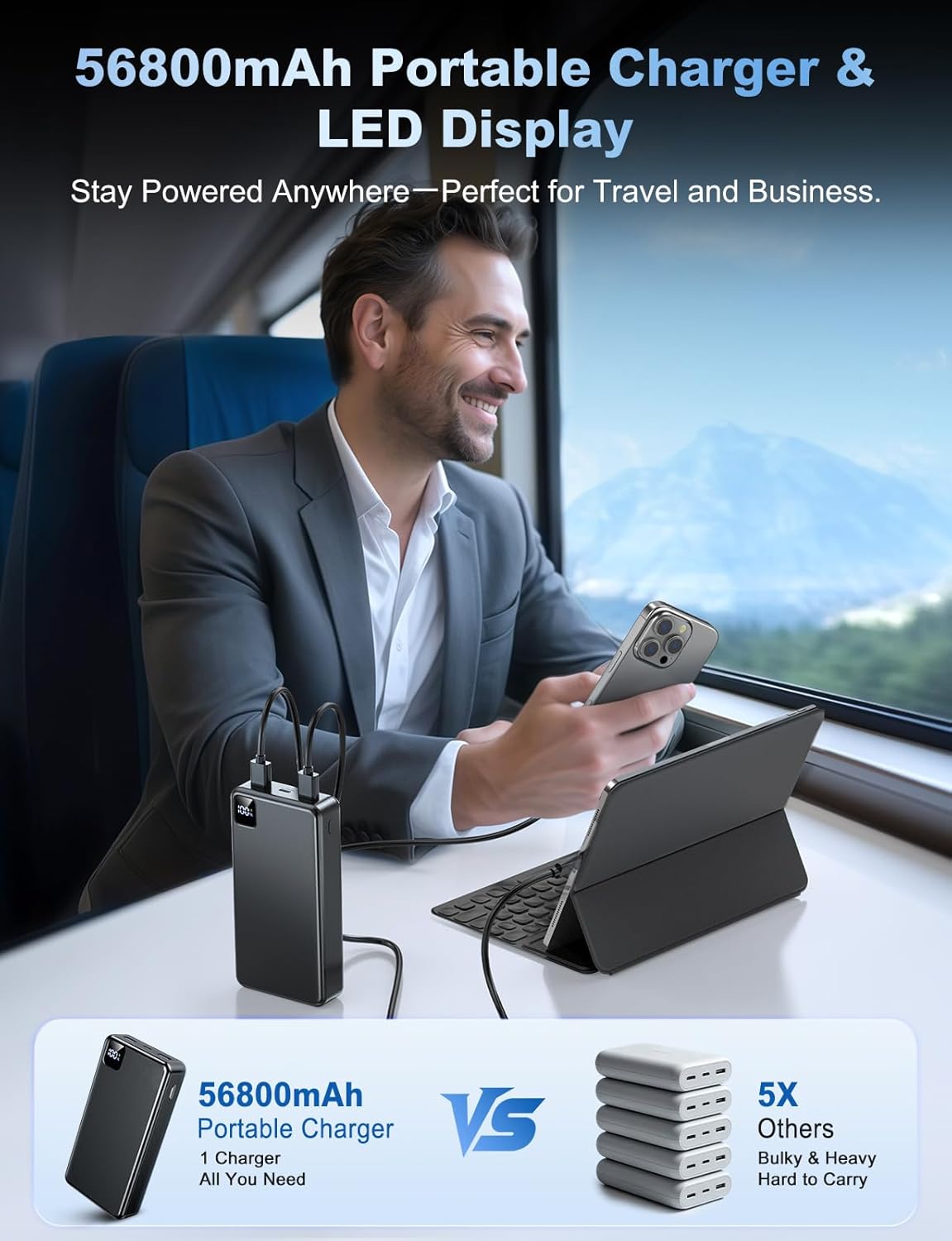 Portable Charger Power Bank, 56800mAh Battery Pack, 22.5W Fast Charging Portable Phone Charger for Camping Travel Essential Compatible with iPhone 17/16/15/14/13 Series, Samsung, Google,iPad-Black 6 71AS0dv6dmL. AC SL1500