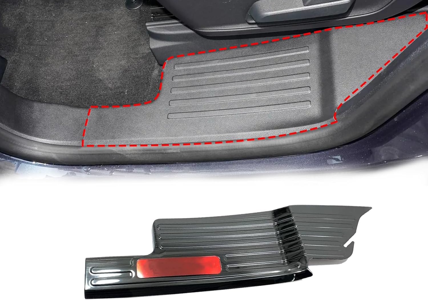 GZBFTDH Door Sill Trim Protector Compatible with Lincoln Aviator 2024 2023 2020, Accessories Stainless Steel Parts Protection Scuff Plate Cover Guard 2021 2022 2025 (Blue Logo)