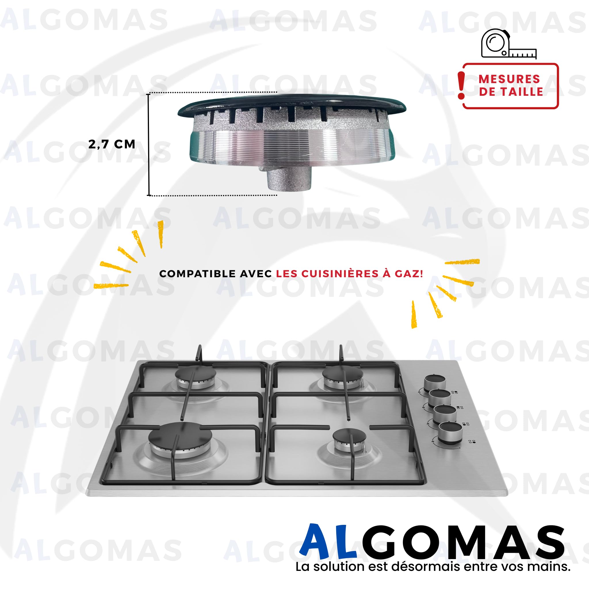 ALGOMAS Brûleurs à gaz universels | Alliage résistant et flamme stable | Améliore les performances | Remplacement pour un usage quotidien | Compatible avec Bosch Balay Teka Siemens