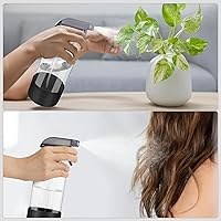 Vista 6 de Paquete de 2 botellas de vidrio con funda de silicona, recipientes vacíos recargables de 16 onzas con boquillas de pulverización ajustables