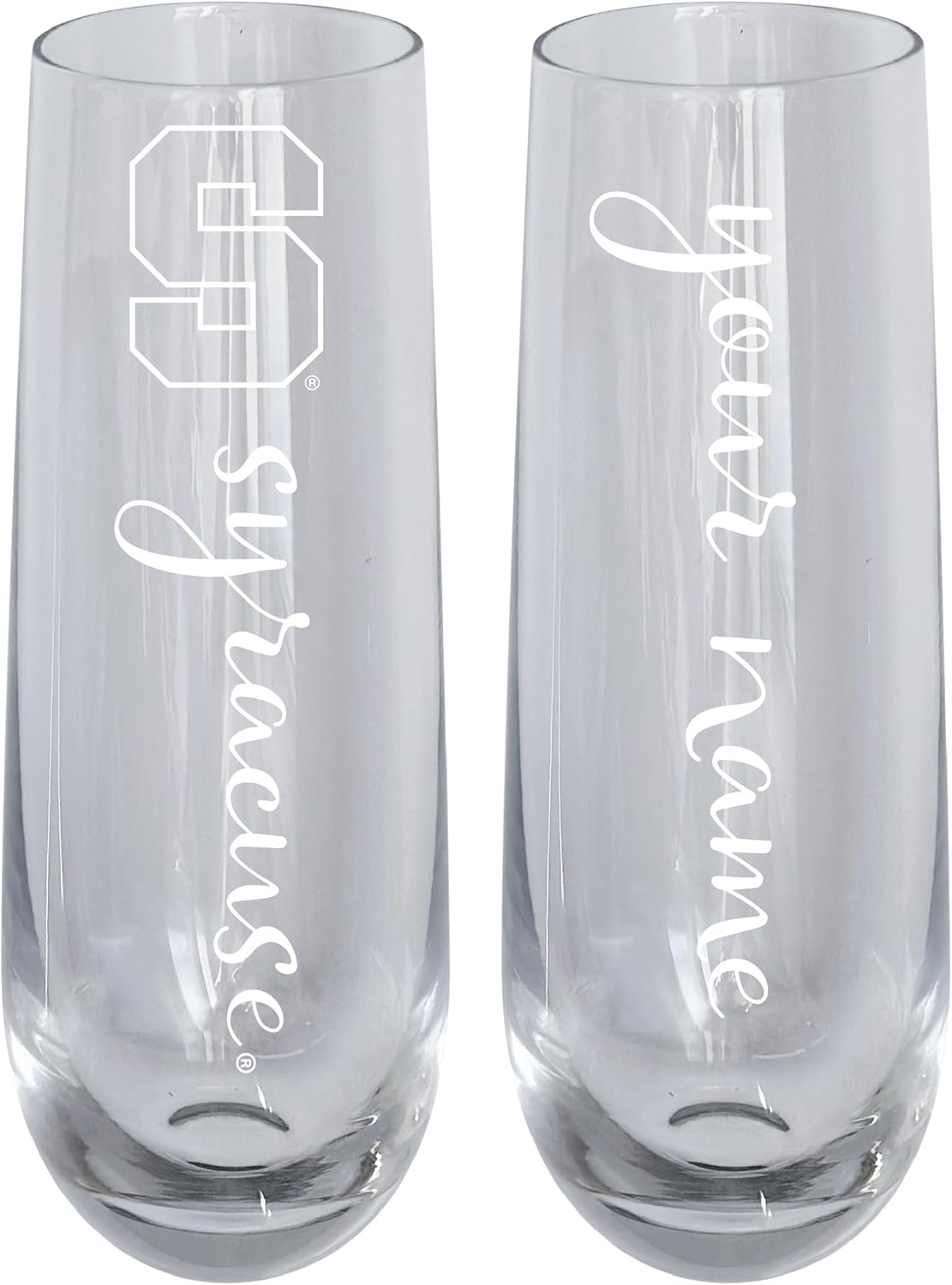 Copa de Champagne Grabada Personalizable Syracuse Orange 10 oz
