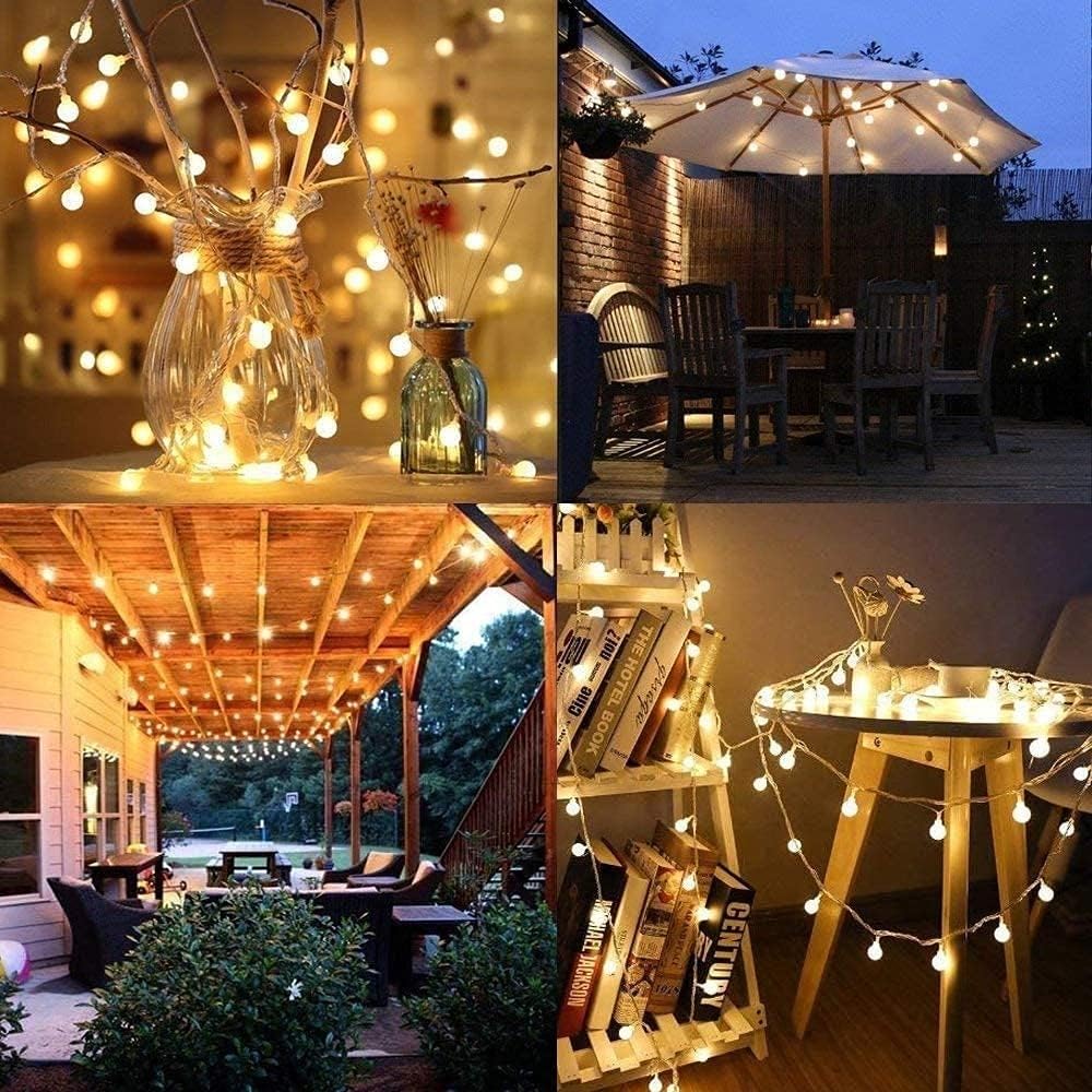 100 LED Globe String Lights Warm White & Multi Color Change -IELECMG Patio Fairy Lights 39.3ft USB Plug with 8 Modes, Remote and Timer, IP65 Waterproof Mini Ball for Bedroom Indoor Outdoor Party Decor