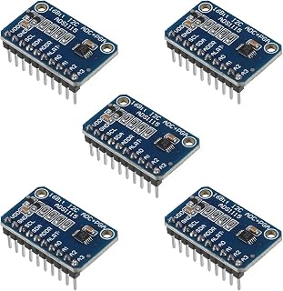 5pcs Pre-Soldered ADS1115 16 Bit 16 Byte 4 Channel I2C IIC Analog-to-Digital ADC PGA Converter with Programmable Gain Amplifier High Precision ADC Converter Development Board for Raspberry Pi