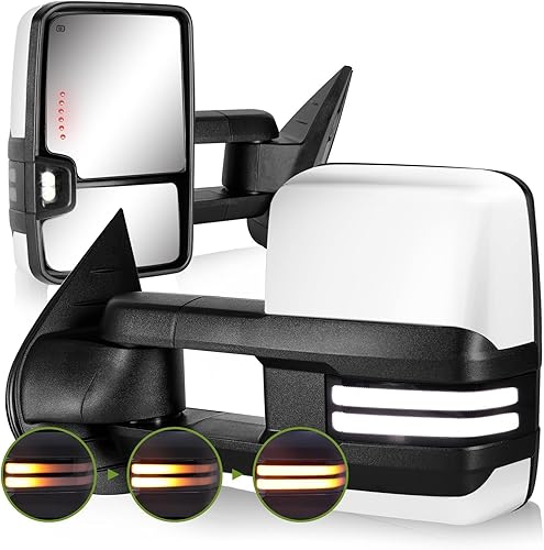 Miniatura 1 de Switchback - Espejos de remolque para Chevy Silverado Avalanche Suburban TahoeGMC Sierra Yukon 2007-2013 con señal dinámica calentada eléctrica,