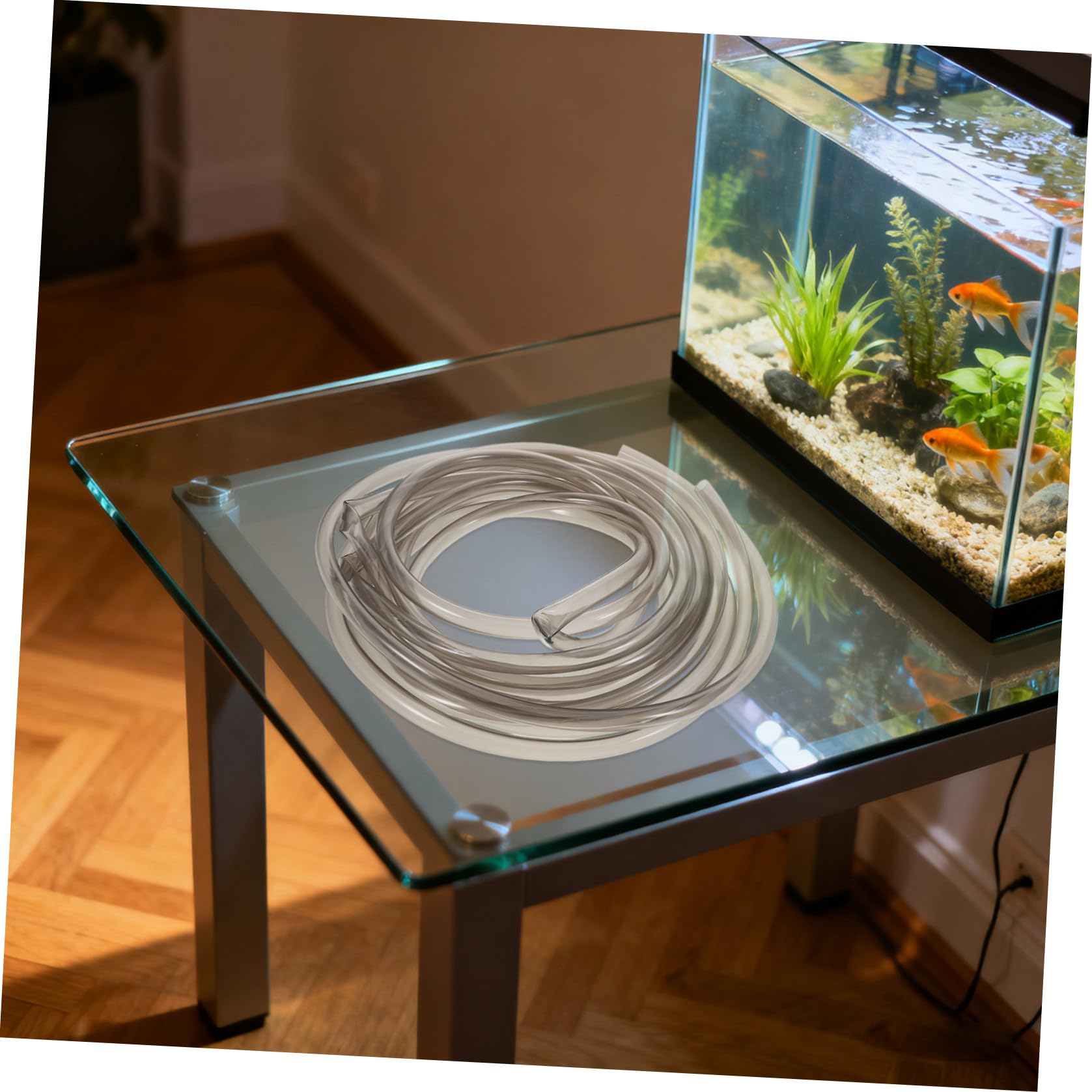SEWACC Aquarium Siphonschlauch 5m PVC mit Klemme Flexibler Bodengrundreiniger für Wasserwechsel und Kiesreinigung im Aquarium Manueller Aquarien Wasserwechsler für Süß und Salzwasser