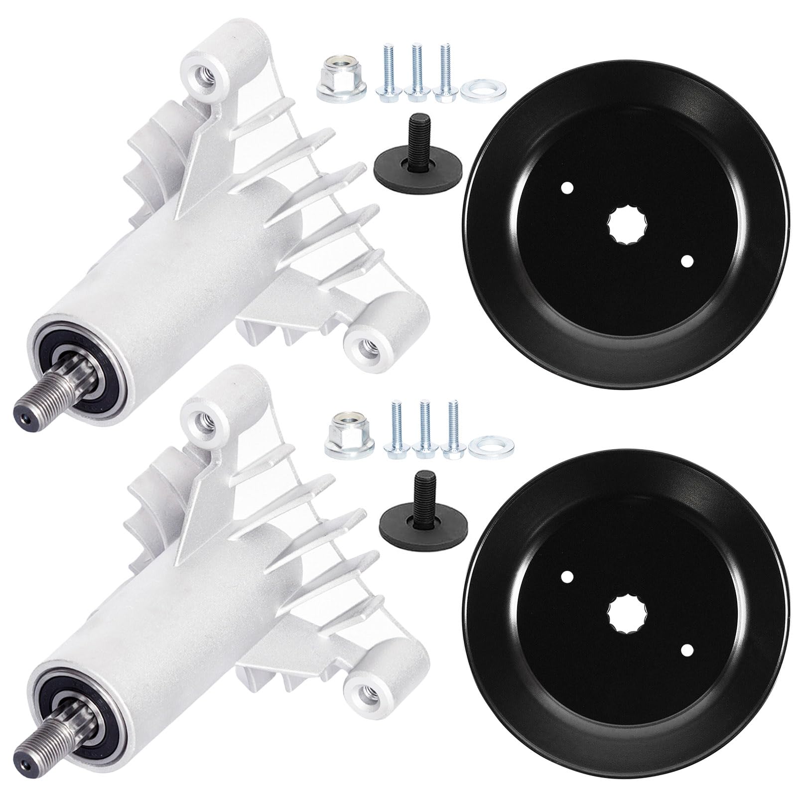 130794 128285 husillo con conjunto de polea 153535 apto para cortacésped CRA ftsman LT1000 LT2000 DYT4000 de 42 pulgadas, HU, Pou LAN Pro, superficie de poliuretano de color negro, paquete de 2
