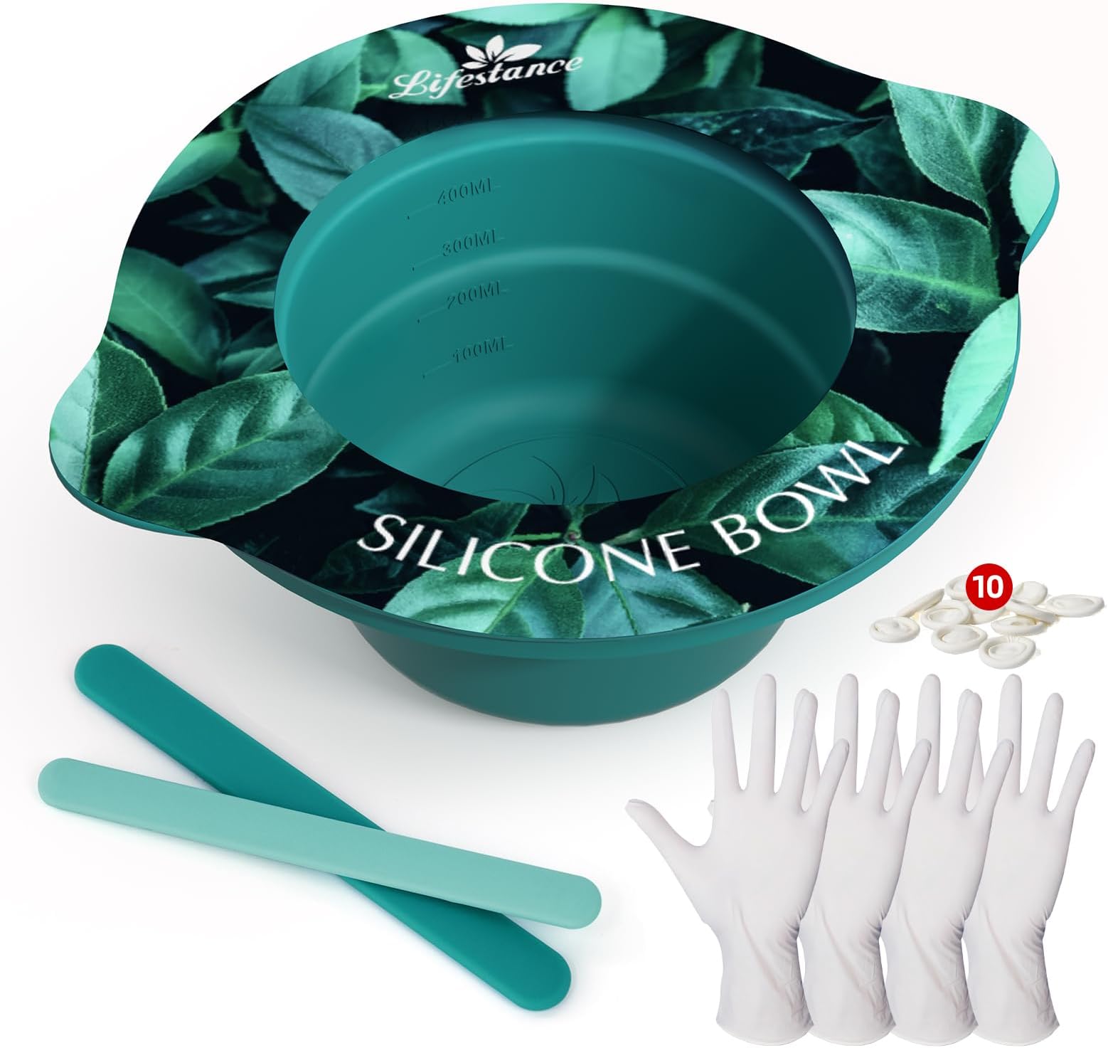 Lifestance Removable Silicone Wax Pot Liner with 2 Spatulas for 16oz Waxing Kit, Total 17 Items, Anti-Scalding Foldable Silicone Wax Warmer Bowl & Reusable Sticks, Easy to Clean