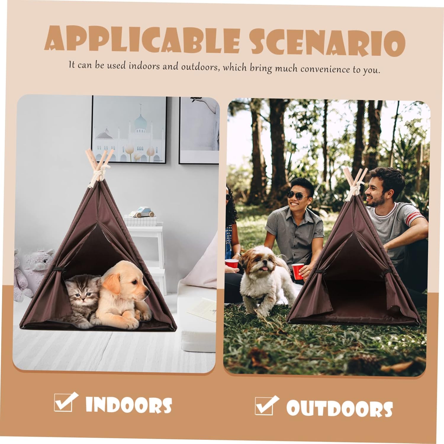 balacoo Decorative Dog Tent Washable Indoor Kitten House Removable Design for Pets Cozy Nest for Dogs and Cats for Home Use