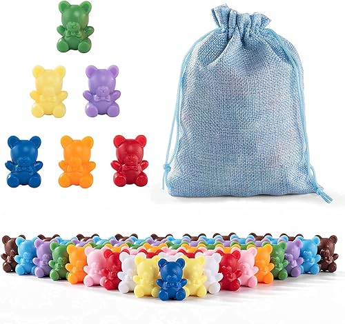 XINHUIDALSQ Juego de 60 osos de conteo de arcoíris 6 colores para clasificar osos de plástico manipuladores matemáticos para niños pequeños de 1