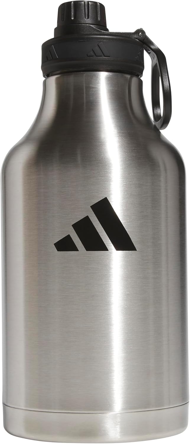 adidas 2 Liter (62 Oz) Metal Water Bottle, Hot/Cold Double-Walled Insulated 18/8 Stainless Steel
