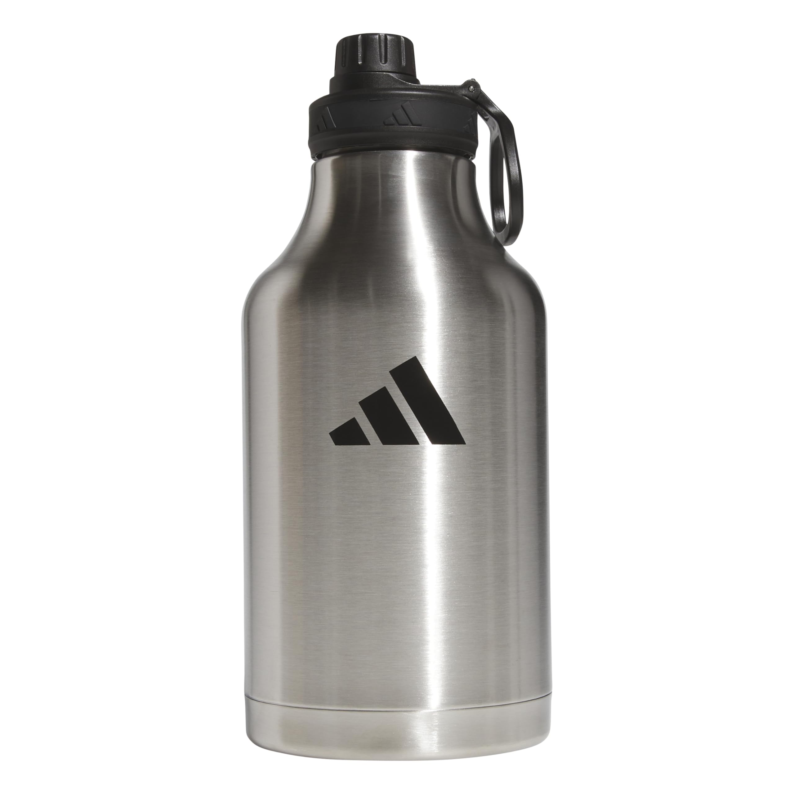 adidas Extra Large Metal Water Bottle 2L, Stainless Steel/Black/2