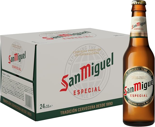 San Miguel Especial, Birra Bottiglia, Cassa, Pacco da 24x33cl
