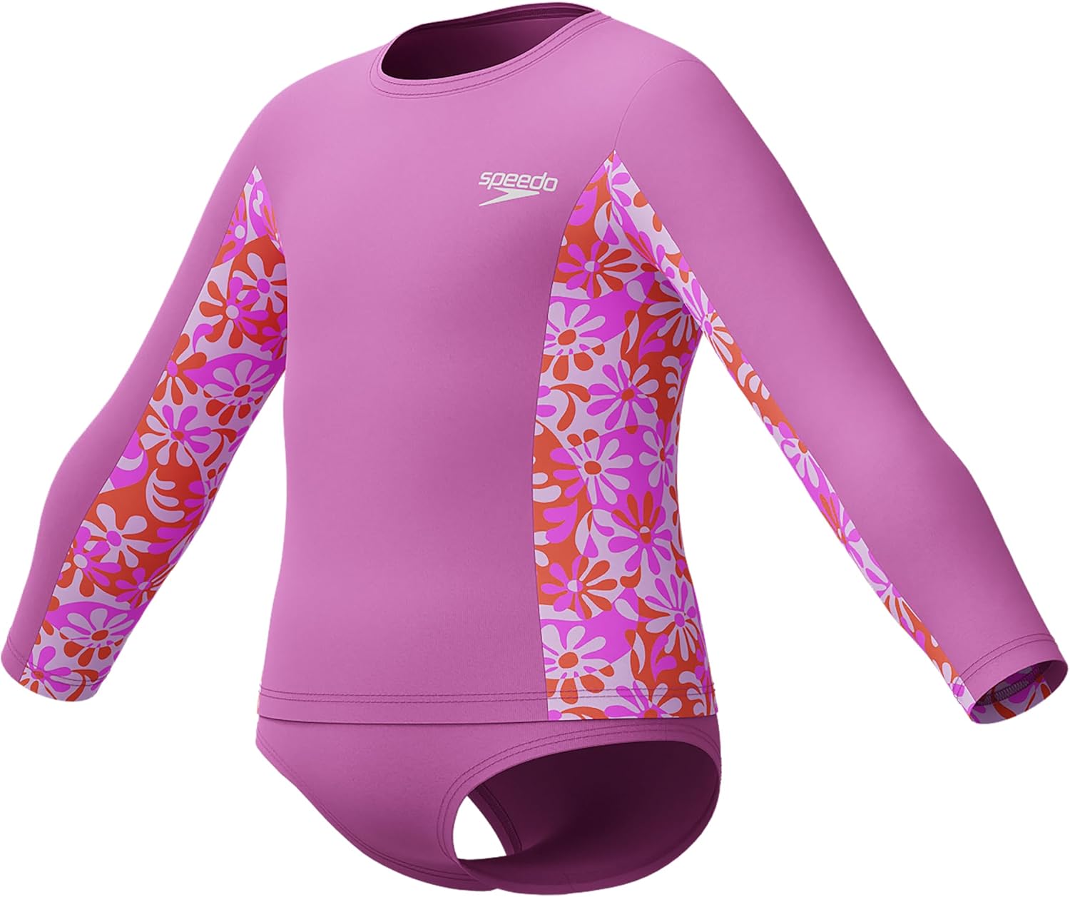 Speedo Girl's Uv Swim Shirt Long Sleeve Rashguard Set