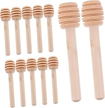 LABRIMP 12 Pçs Varas De Colher De Mel Varas De Mexer De Madeira Varetas De Café Mini Potes De Mel Varetas De Mel Varetas De Mel Misturadores De Mel Misturadores De Vidro Liquidificador De