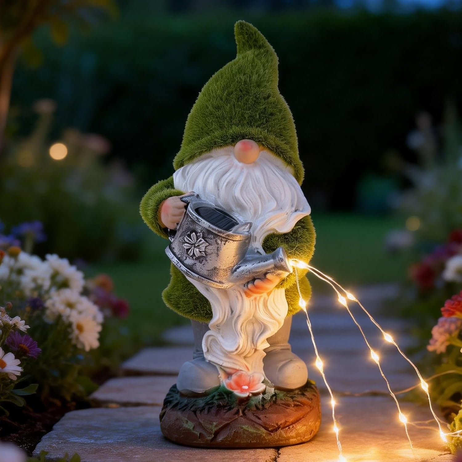 Solar Watering Gnomes Garden Statues Decor Waterproof Figurine Resin Sculpture Gift for Mom Grandma, Outdoor Decorations for Porch Patio Lawn Yard Home House Gardening Birthday Housewarming (Gnomes)