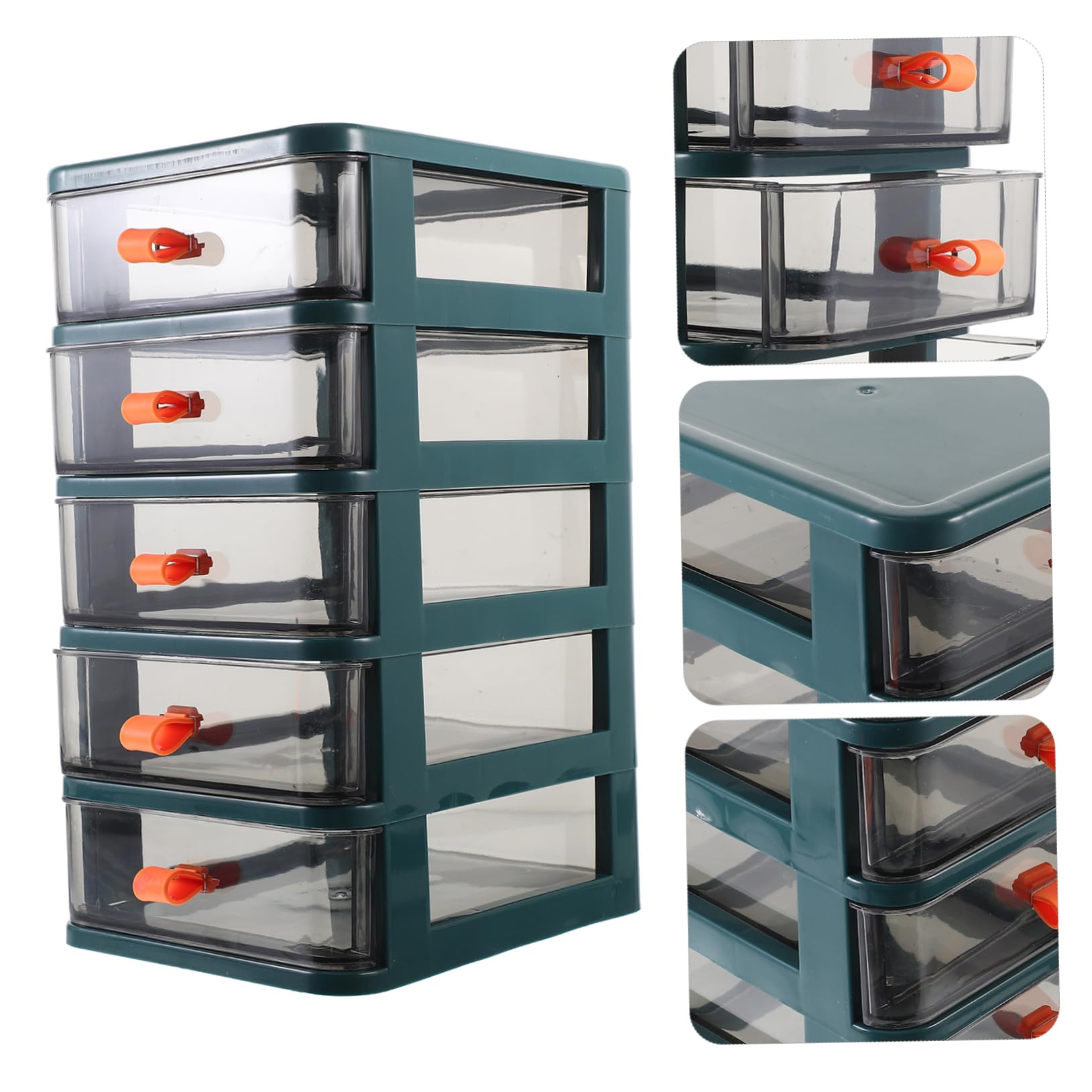 Caja Organizadora De Plásticos Verde Para Escritorio Almacenamiento Multiusos Para Oficina Papelería y Cosméticos Resistente y Estable Con Gran Capacidad