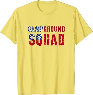 Vintage CAMPGROUND SQUAD Summer Camp Red White Blue Camping T-Shirt for Men Women Kids
