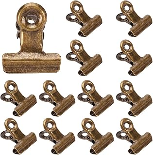 CRASPIRE 35Pcs Bronze Bulldog Clips Vintage Metal Binder Hinge Mini Clips Corkboard Hanging Pictures Paper Ticket Holder Organizers for Food Bags Photos Crafts Art File Clamps Office Home Kitchen(1in)