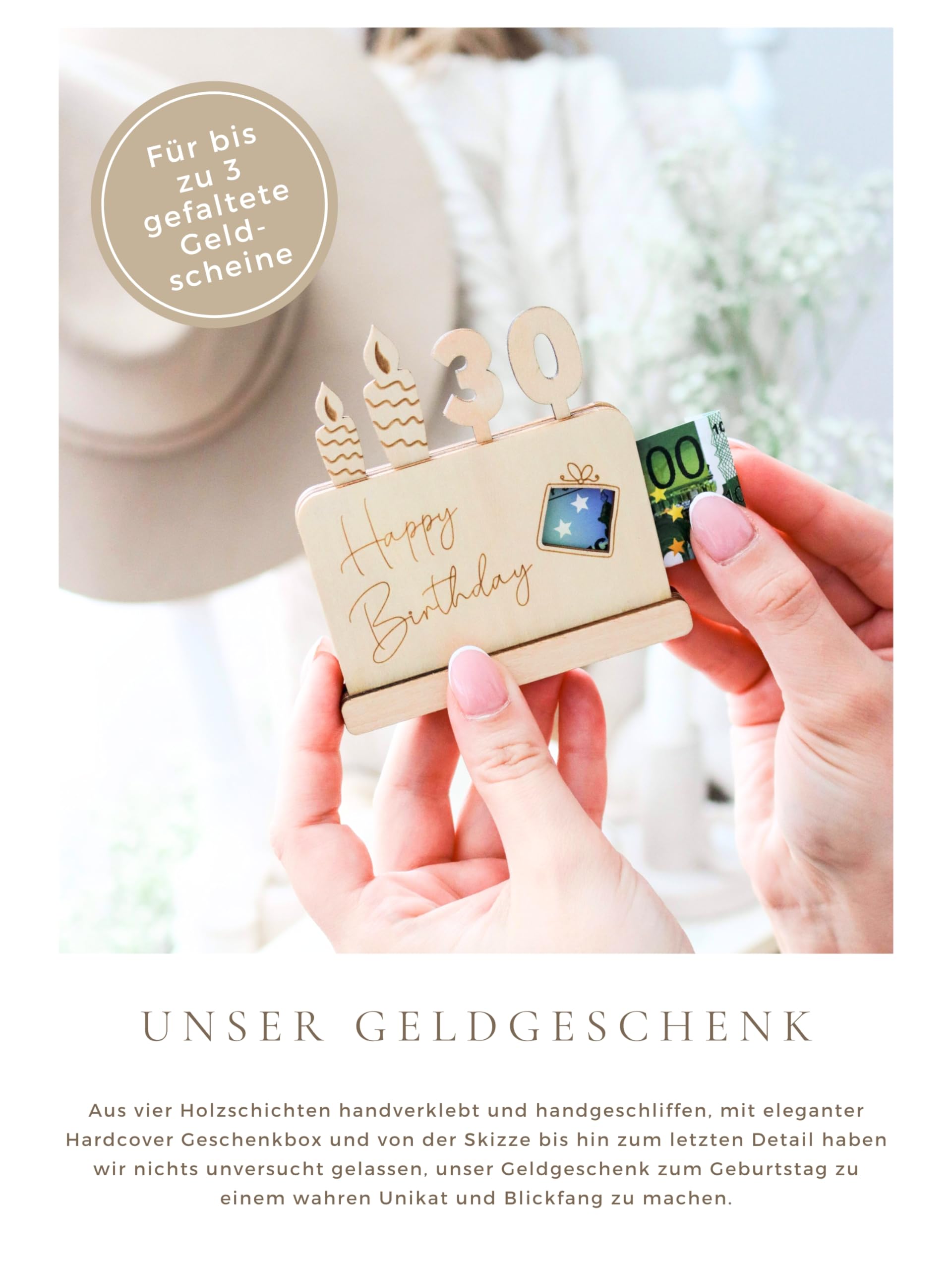 30 Stück Geschenkboxen Für Geld & Süßigkeiten – 6x6 Cm, Beige & Grün, Aus Pappe