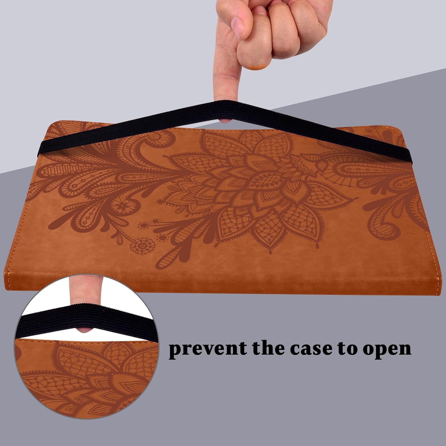 Case for iPad mini 7 2024 (A17 Pro) / iPad mini 6 2021, iPad mini 7th/6th Generation Case 8.3 inch, Embossed Lace PU Leather Cover with Card Slot for iPad mini 2021/2024, Brown
