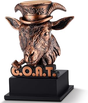 Zhengmy Goat Trophy Award, 4.6 Inch Mini Resin Goat Statue | Funny Desk Award for Office Mvp, Fantasy Football Winner, Employee Recognition, Boss Coworker Teacher Appreciation Gift