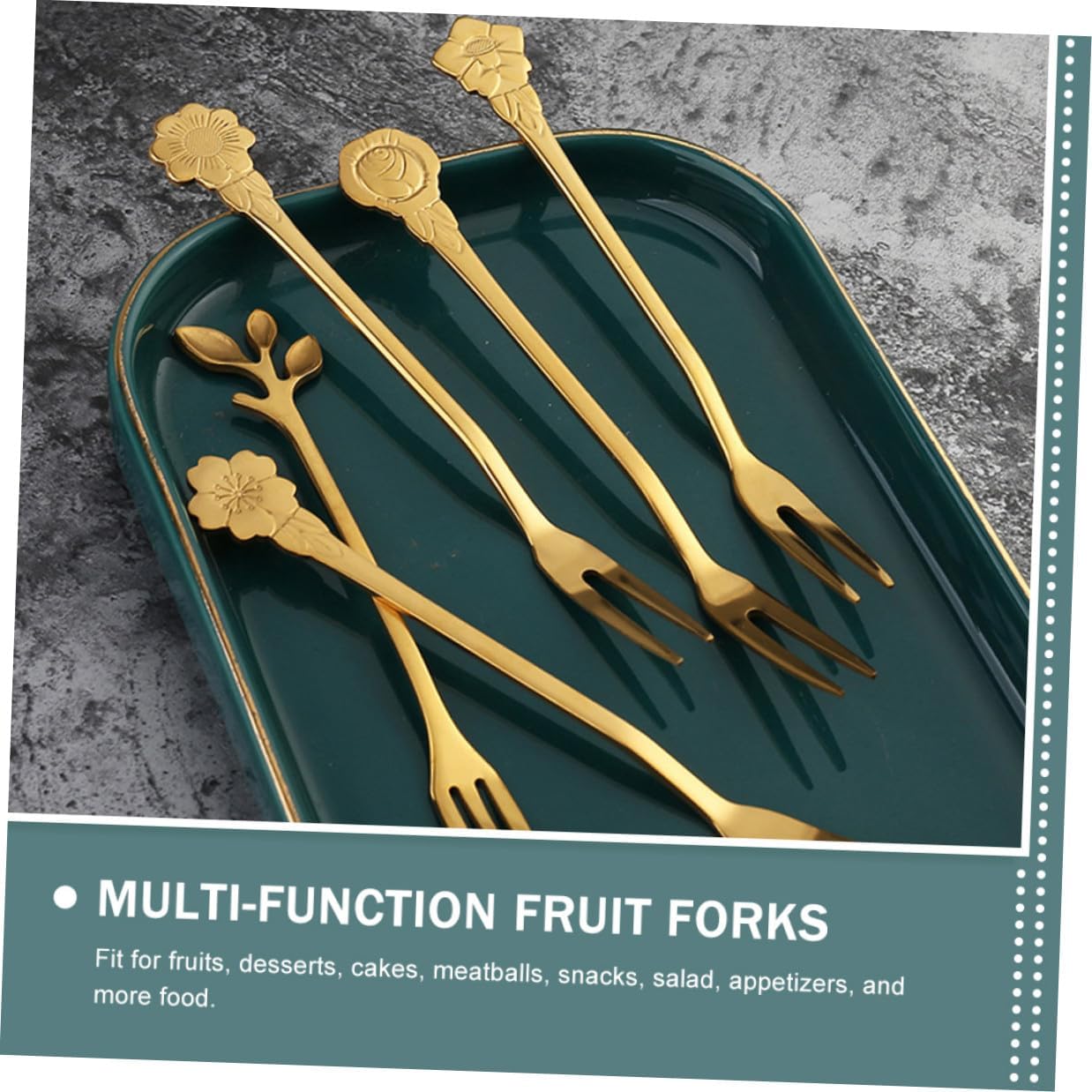 10pcs Fruit Tasting Forks Stainless Steel Dessert Forks Small Two-prong for Home Cake Snacks Appetizer Party Supplies
