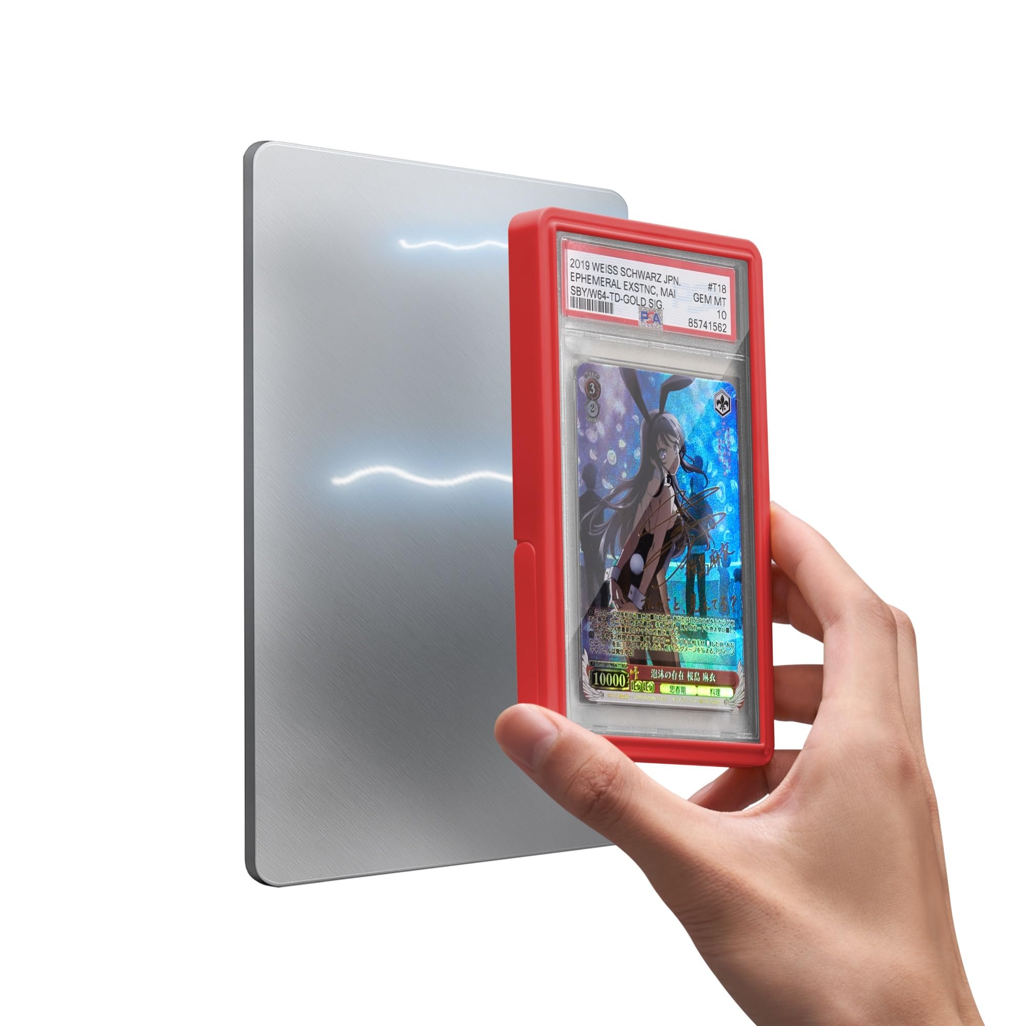 Mage Tech Poppy Collector Graded Card Guard Case For Psa Slab Protector – Snap To Steel/Iron, Built-In Stand, Magnetic Display, Stackable, Fits Psa & Pcg, Tpu & Pc – Single-Sided (3. Plus 1Ct, )
