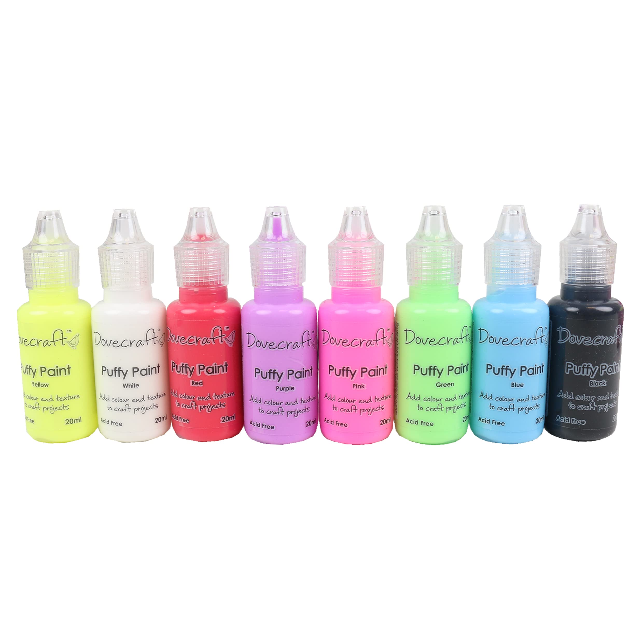Glitter Glues, Metallic Pearl Effect, 3D Enamel Pastels Brights Neon Puffy Glass Paint - 8 Bottles Per Individual Pack - Cardmaking Arts Crafts - Simply Sew Crafty™ (Puffy Paint)