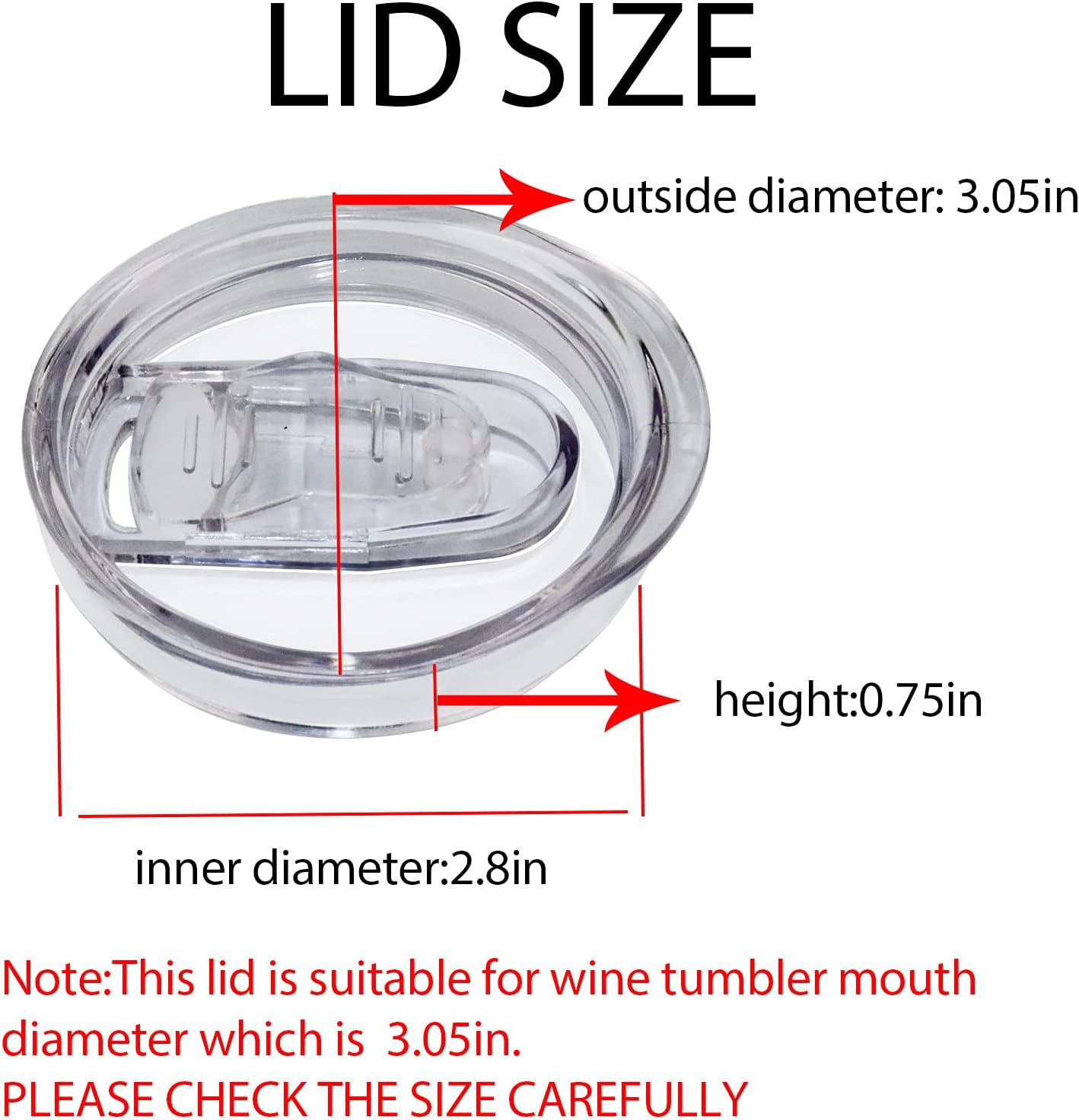 2 Pack 12oz Wine Tumbler Replacement Lids,Spill Proof Covers