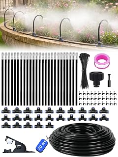 Bewässerungssystem Garten bewässerung 20 m Tropfbewässerungssystem, Gartenbewässerungssystem Gewächshaus, 25 Biegsames Nebelrohr, für Garten, Gewächshaus, Terrasse, Balkon