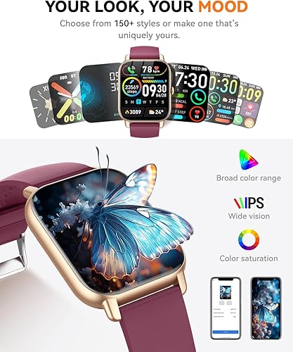 Miniatura 5 de Relojes inteligentes para hombres y mujeres (responder/realizar llamada), reloj rastreador de fitness con contador de actividad/monitor de sueño/más