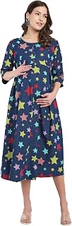 MAMMA'S MATERNITY Women's Knee Length Maternity | Feeding | Nursing Dress | Nursing | Casual Dress | Pre and Post Pregnancy Price In India