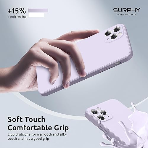 Miniatura 5 de SURPHY Funda para iPhone 11 Pro de diseño cuadrado con protección de cámara, bordes rectos de silicona líquida para iPhone 11 Pro de 5.8 pulgadas,