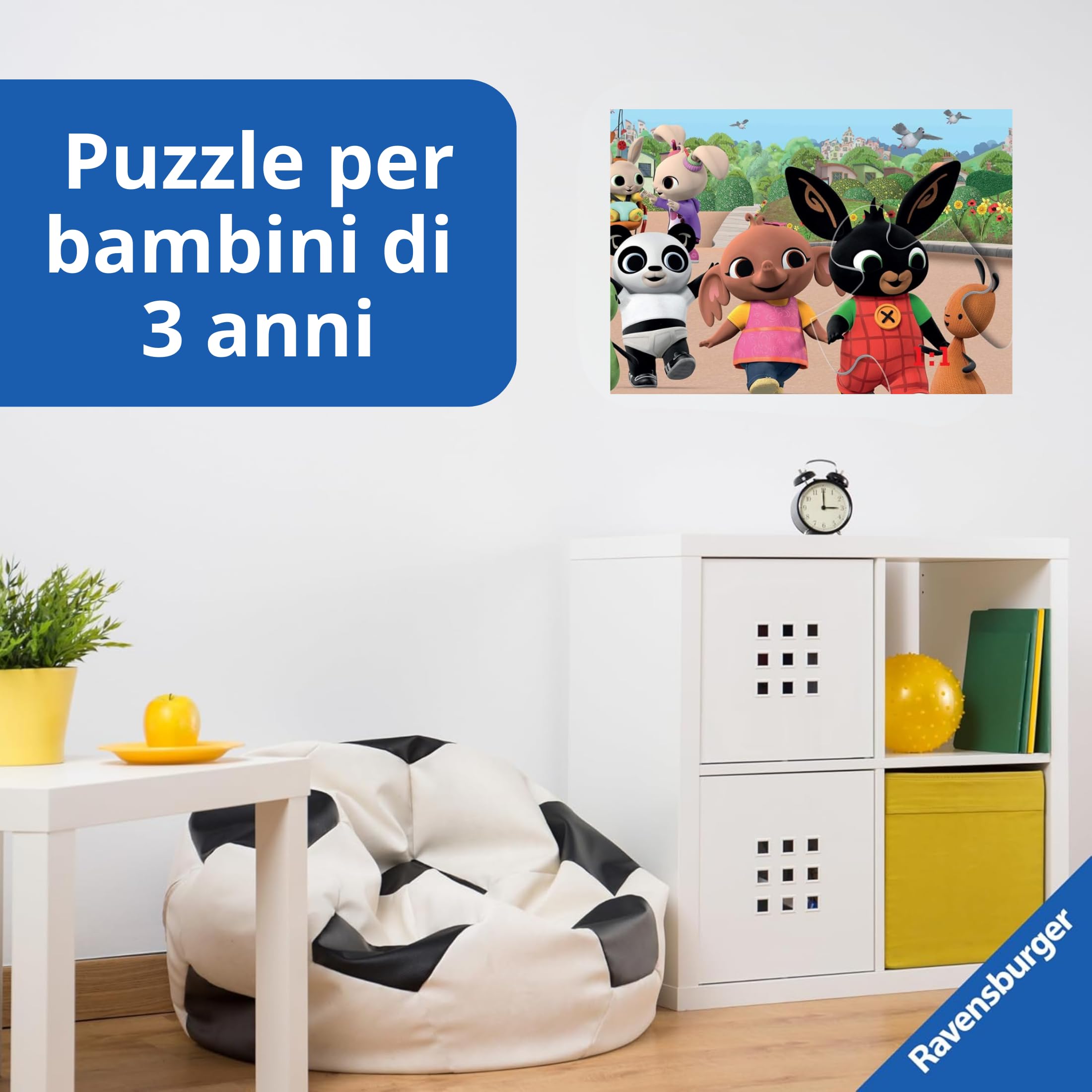 Ravensburger - Puzzle 3 Anni, Giant Floor Puzzle 24 Pezzi, Bing - Puzzle Bambini 3 Anni, Collezione Bing, Giochi Educativi e Divertenti, Idee Regalo