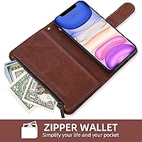 Vista 6 de Asuwish Funda de teléfono para iPhone 11 6.1 con protector de pantalla de vidrio templado y soporte de tarjeta de crédito con tapa de flores