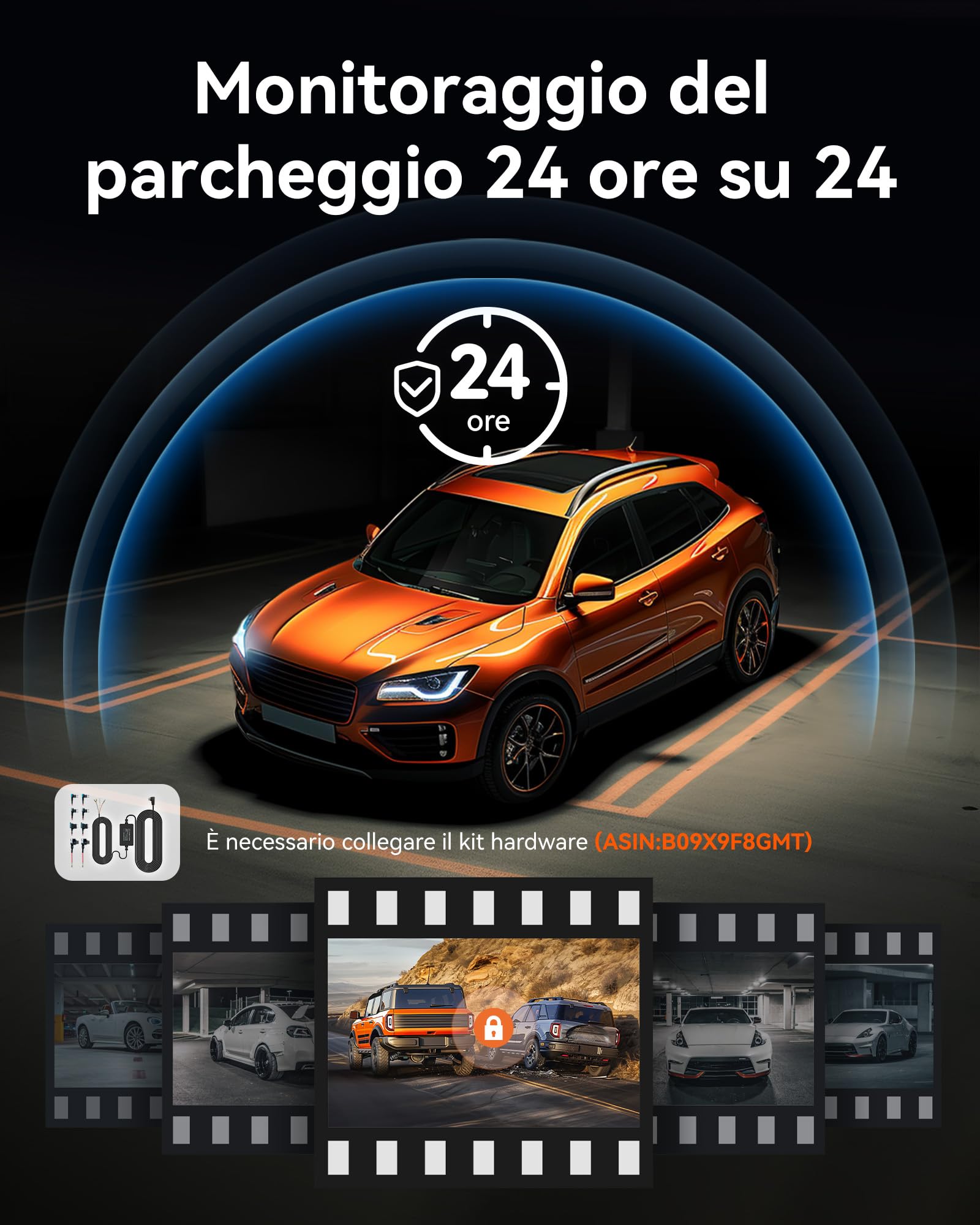 WOLFBOX 12" 4K Telecamera per Specchietto Retrovisore Auto con 5.8GHz WiFi e Controllo Vocale, Doppia Specchio Dash Cam con 1080P WDR Backup Camera, Monitor di Parcheggio, Scheda 64GB & GPS (G850)