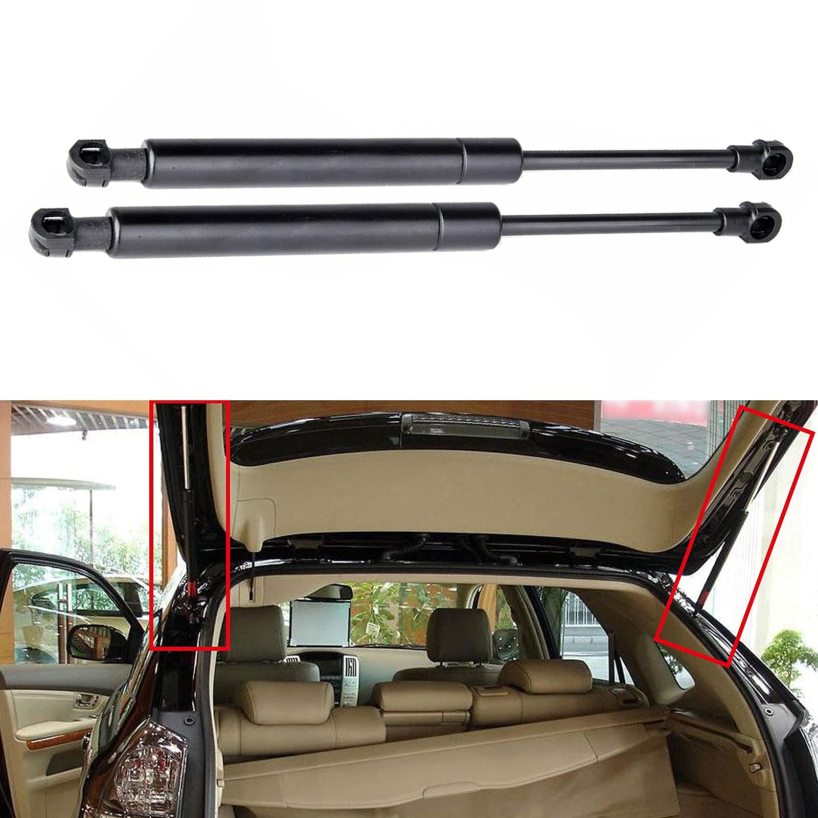 Paire De Vérins à Gaz Pour Hayon Arrière CITROËN C3 II 5 Portes (à Partir De 2009) - Force 220N, Longueur 475mm | Remplace Référence 9683733980 - 9