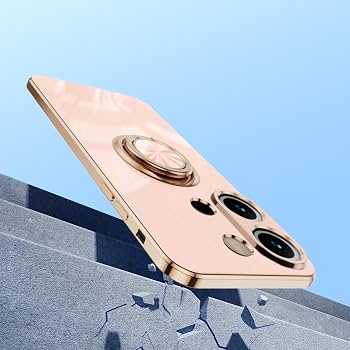 Custodia Per Xiaomi Redmi Note 12 Pro 5G Con Anello Girevole, Silicone Morbido TPU Bordo Dorato, Antigraffio, Grigia