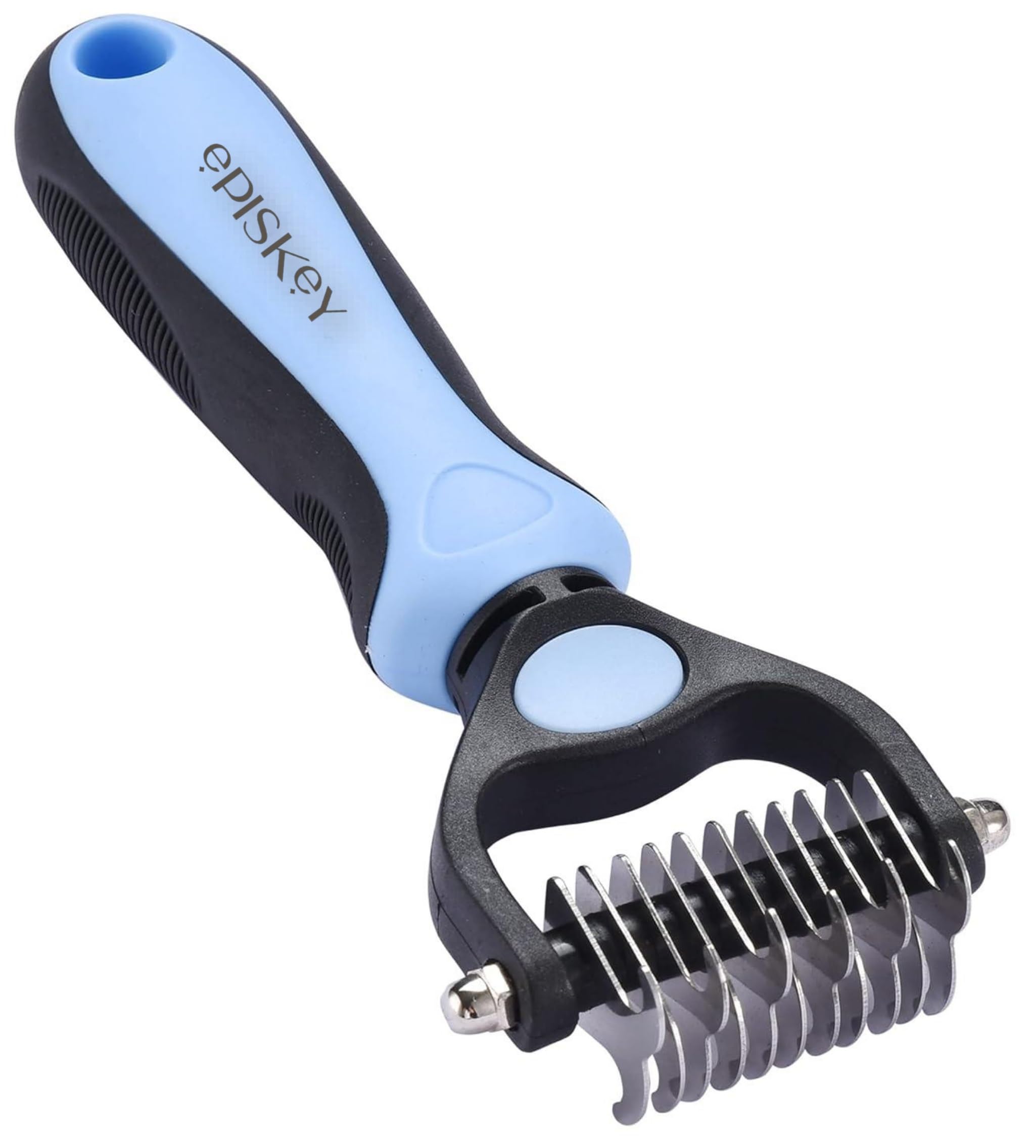Episkey Undercoat Rake for Dogs & Cats, Dematting Comb with Extra Wide Double-Sided Stainless Steel Teeth for Detangling, Deshedding, Brushing & Removing Shed Fur, Knots, Mats, and Tangles in Pets (UNDERCOAT)