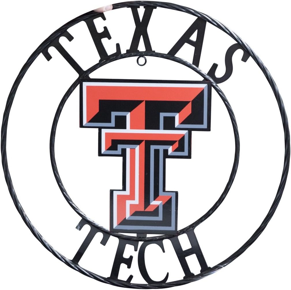 NCAA Texas Tech Red Raiders Wrought Iron Wall Decor, 18", Black/Red/Grey/White