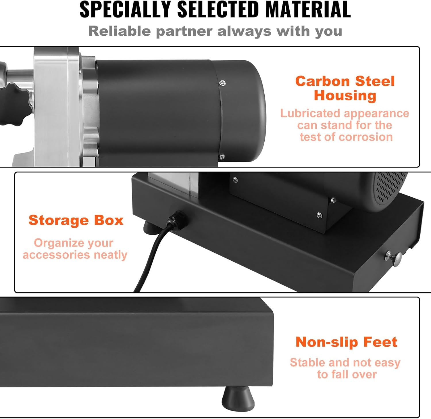 Happybuy Electric Meat Grinder, 992 lb/h Capacity, 1100W (4600W MAX) Commercial Mincer with 2 Blades, 3 Grinding Plates, Sausage Maker & Kubbe Kit, Carbon Steel, ETL Listed
