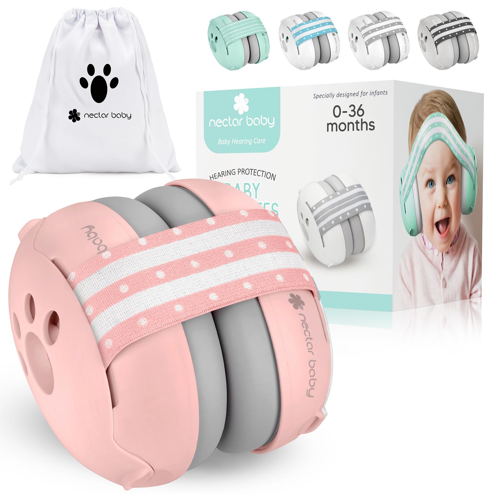 Baby Ear Muffs Noise Protection, 25dB Noise Cancelling Headphones for Infants Toddlers 0-36 Months Airplane Travel Essentials