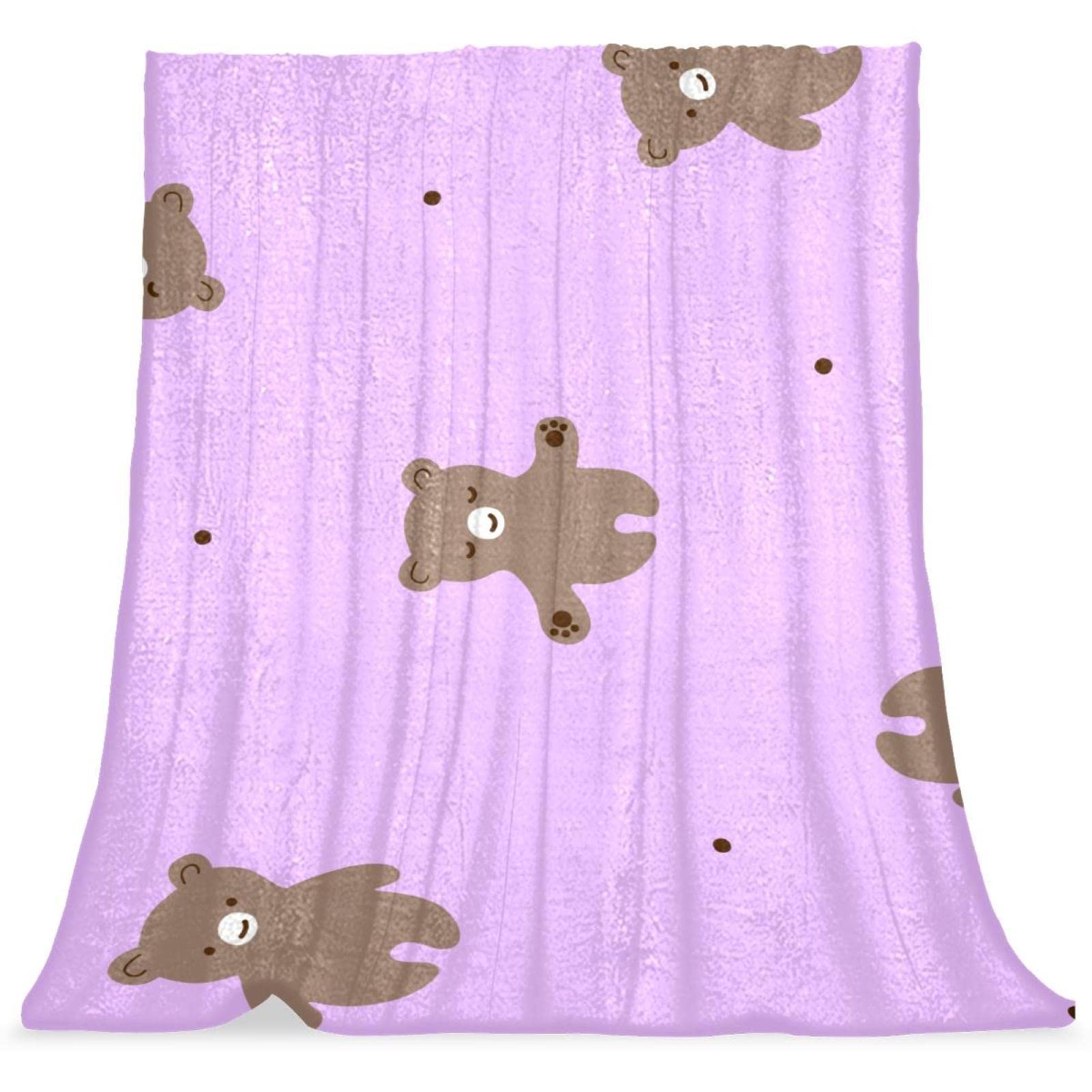Couvre-lit ours dessin animé doux et moelleux pour lit d'enfant