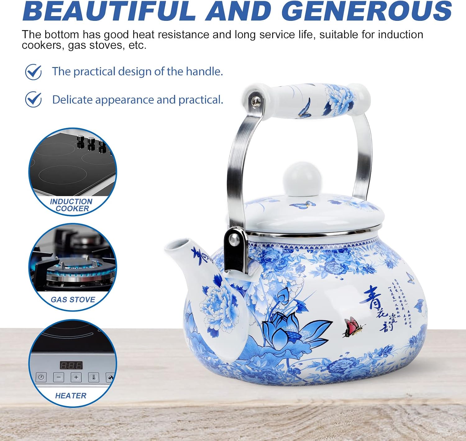 Thicken Water Kettle Enamel Teapot Household Delicate Heating Kitchen Teapot image 4