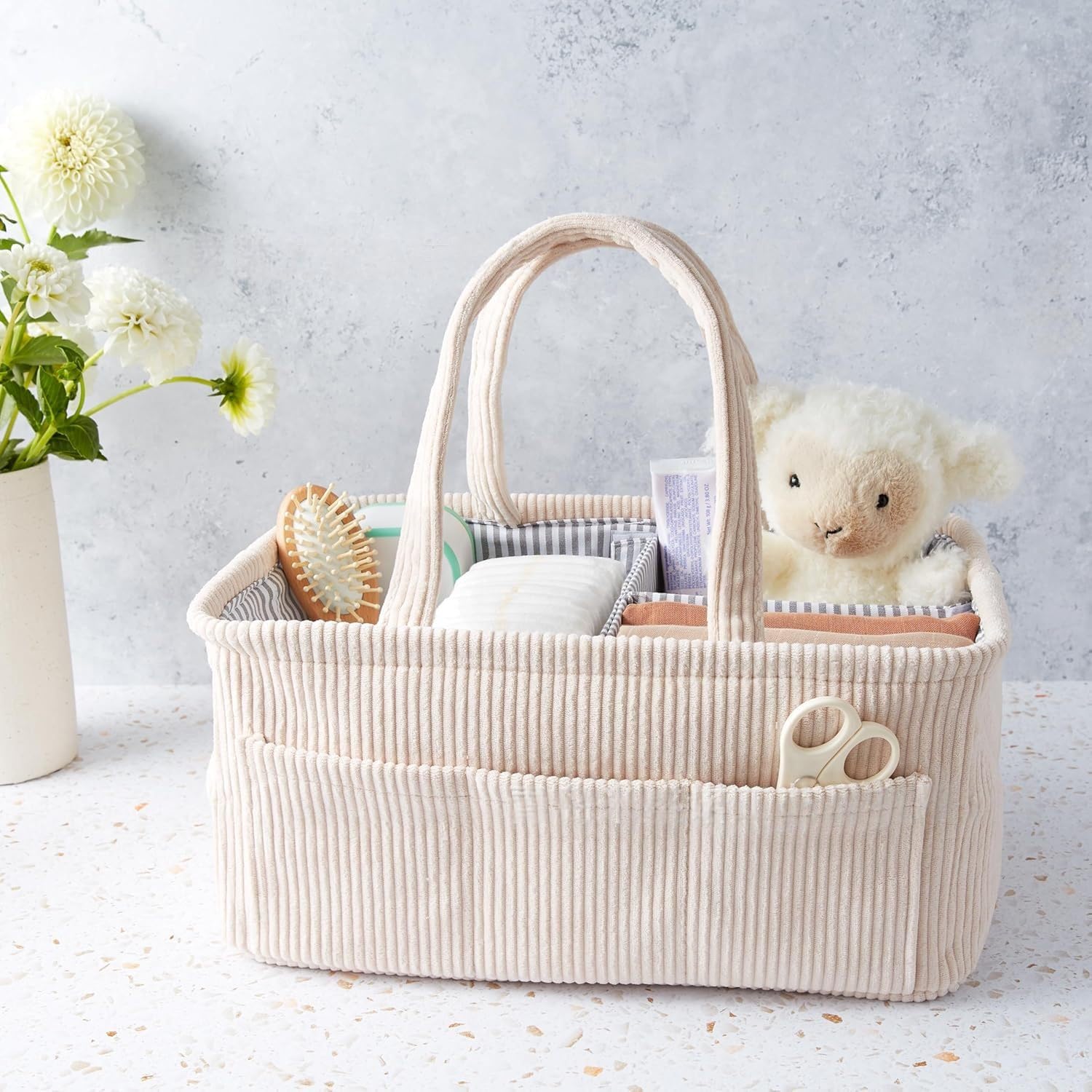Contenitore Porta Pannolini Per Bambino – Cesto Organizer In Tessuto Con Divisori, Per Auto E Cameretta